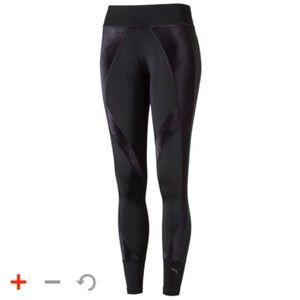 Puma Dry Cell Black Exercise Tights w/ Velvet XS